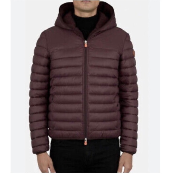 Men's Save The Duck Nathan Softshell Puffer Jacket Fleece Lined Coat Plum 3X - Picture 1 of 10